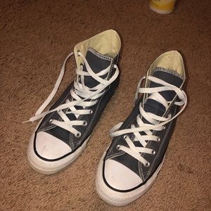 Grey high top converse